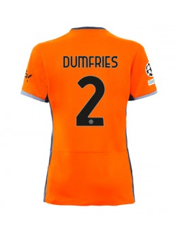 Billige Inter Milan Denzel Dumfries #2 Tredjedrakt Dame 2023-24 Kortermet